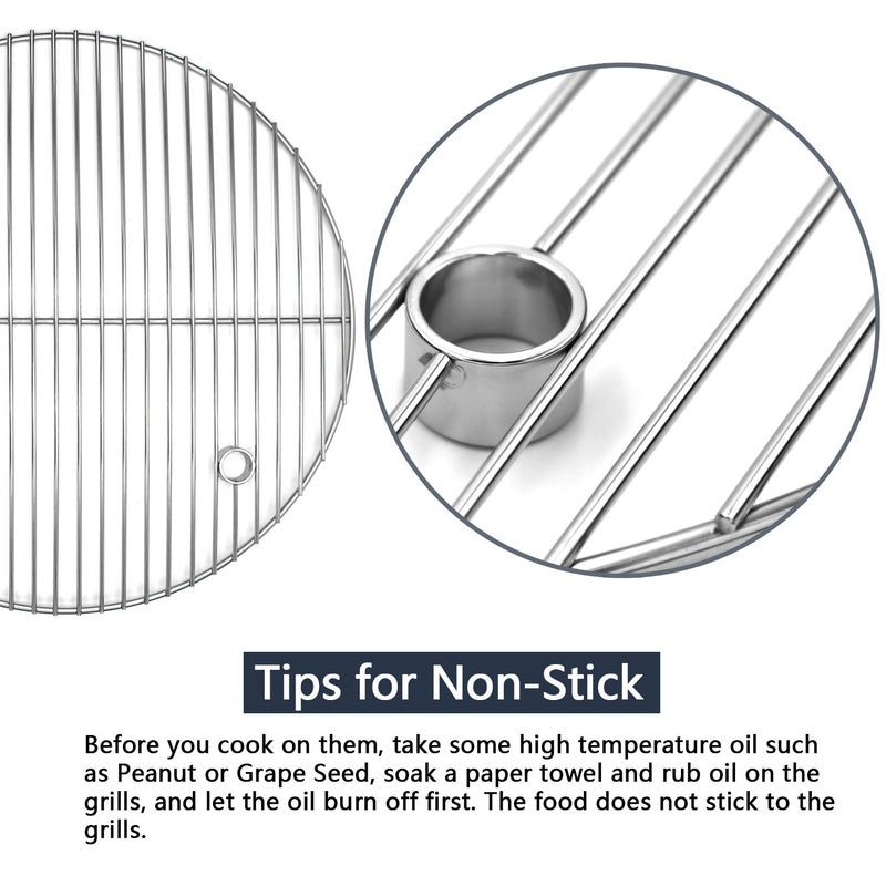 Hongso 19.5" 304 Stainless Steel Round Grill Grates for Akorn Kamado Ceramic Grill, Char-Griller E16620 16620 6719 E56720 6520 16820 6020 6620, Pit Boss K24, Louisiana Grills K24 Charcoal Grill - Image 5